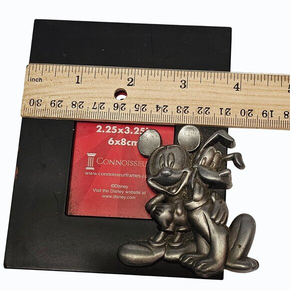 Vtg Disney Connoisseur 3D Silver Tone Mickey & Pluto 2.2 x 3.5  Picture Photo Fr - Picture 6 of 7